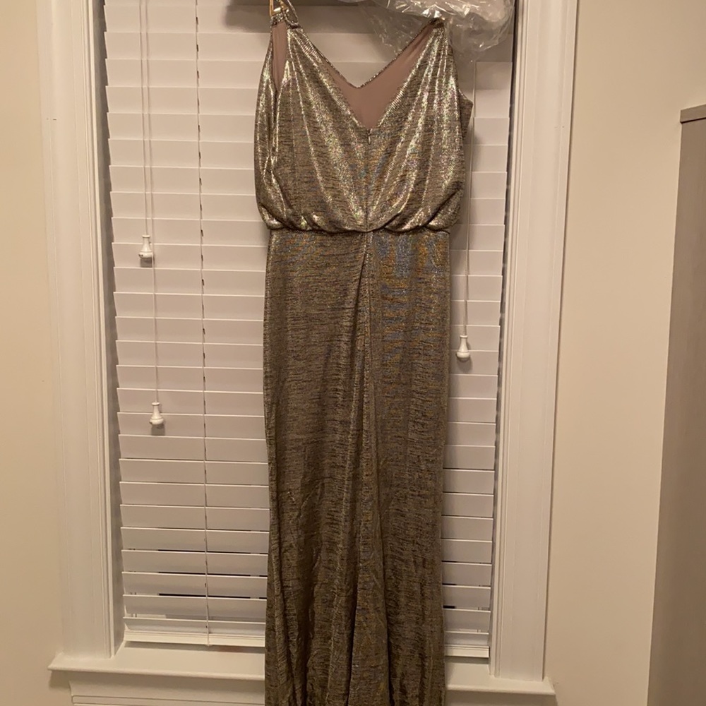 Full length gold/silver black Calvin Klein dress - Picture 5 of 5